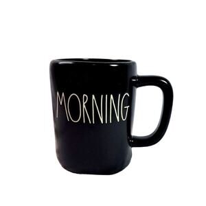 Rae Dunn Magenta Artisan Collection Mug Black Irregular Shape "Morning"